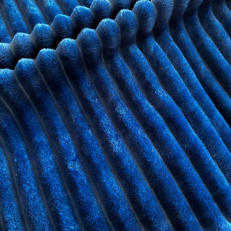 1 blue striped blanket - thickened blanket, modern and simple design, four seasons office nap blanket, suitable for bed or sofa. Lootquake LLC  Techno geeks