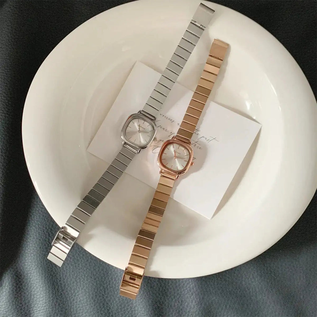 2024 Hot Brand Stainless Steel Strap Watch Women Luxury Gift Quartz Wristwatch Student Fashion Simple Square Quartz Watches Lootquake LLC  Techno geeks