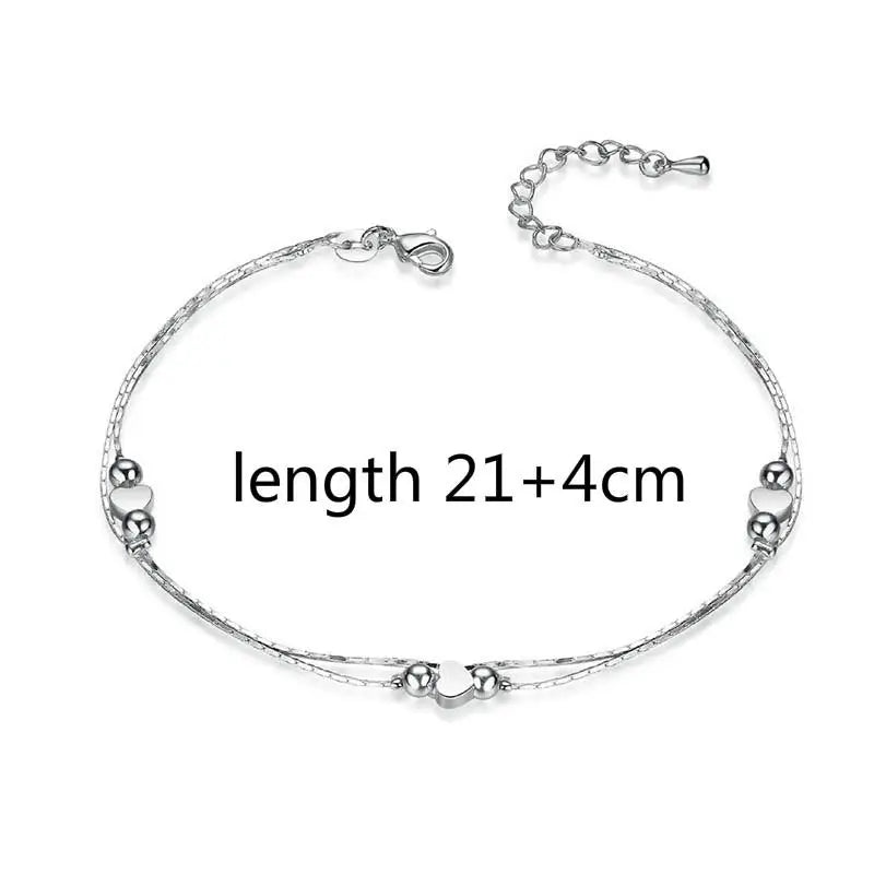 Silver color Stars Anklet Double Layer plated Charms Ankle Bracelet Jewellery Anklets For Women Foot Jewelry Love 2023 new hot Lootquake LLC  Techno geeks