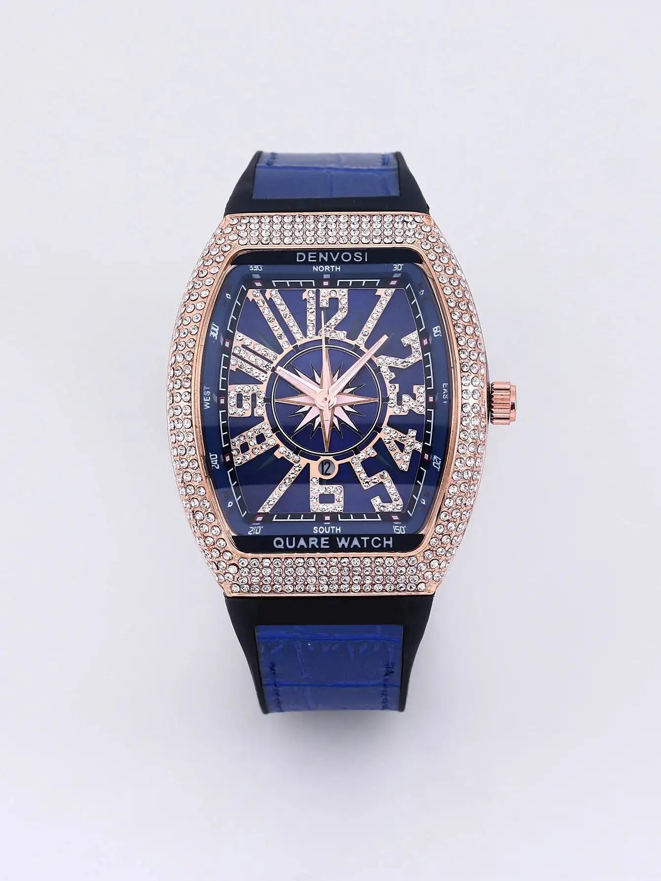 Luxury Diamond wristwatch for women Fasion and elegant quartz watch with silicone watchstrap Waterproof luminous Tonneau watch Lootquake LLC  Techno geeks