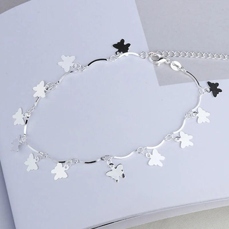 Silver color Stars Anklet Double Layer plated Charms Ankle Bracelet Jewellery Anklets For Women Foot Jewelry Love 2023 new hot Lootquake LLC  Techno geeks