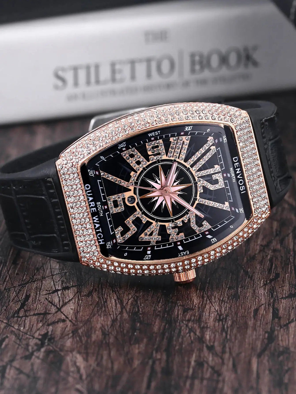 Luxury Diamond wristwatch for women Fasion and elegant quartz watch with silicone watchstrap Waterproof luminous Tonneau watch Lootquake LLC  Techno geeks