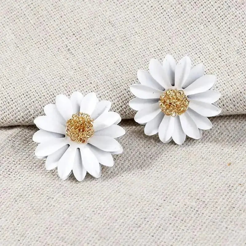 925 Silver Needle Korean Fashion Camellia Flower Earrings For Women Jewelry 2025 Trending Women's Black White Stud Earrings Gift Lootquake LLC  Techno geeks