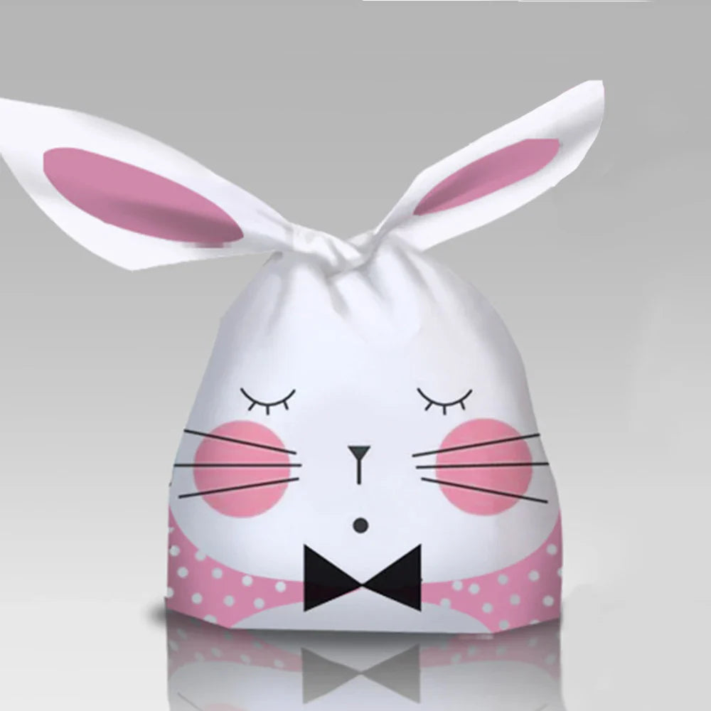 50Pcs Easter Rabbit Ear Bags Cookie Candy Gift Plastic Bags Pouch Baking Packaging for Biscuits Easter Decoration 2024 Birthday Lootquake LLC  Techno geeks