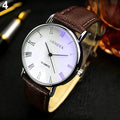 Men Watch Roman Numerals Blu-Ray Faux Leather Band Quartz Analog Business WristWatch 2022 Lootquake LLC  Techno geeks