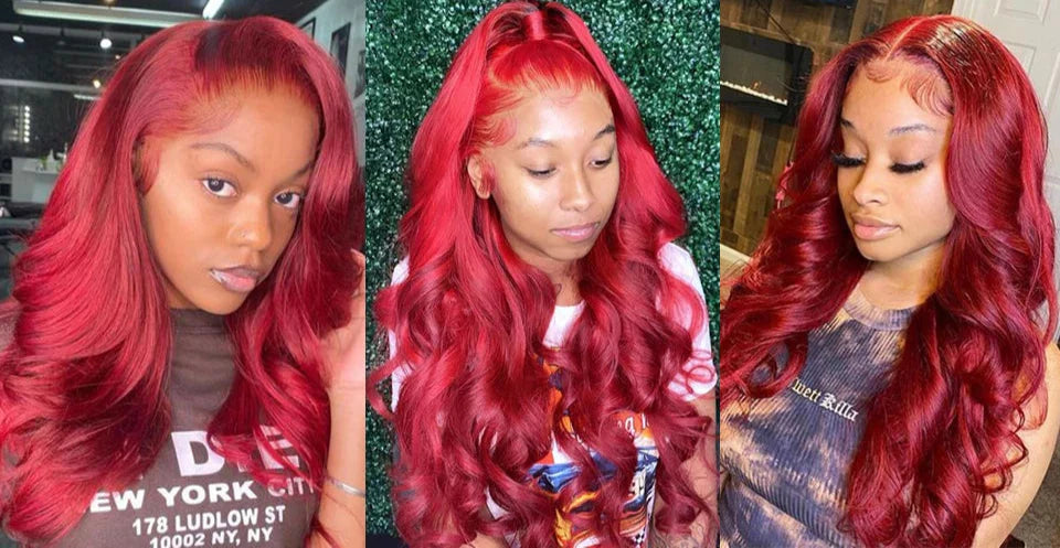 Rebecca Oxblood Red Body Wave Bundles with Closure | 3 Brazilian Remy Human Hair Weave & Closure Set Luxegan  Techno geeks