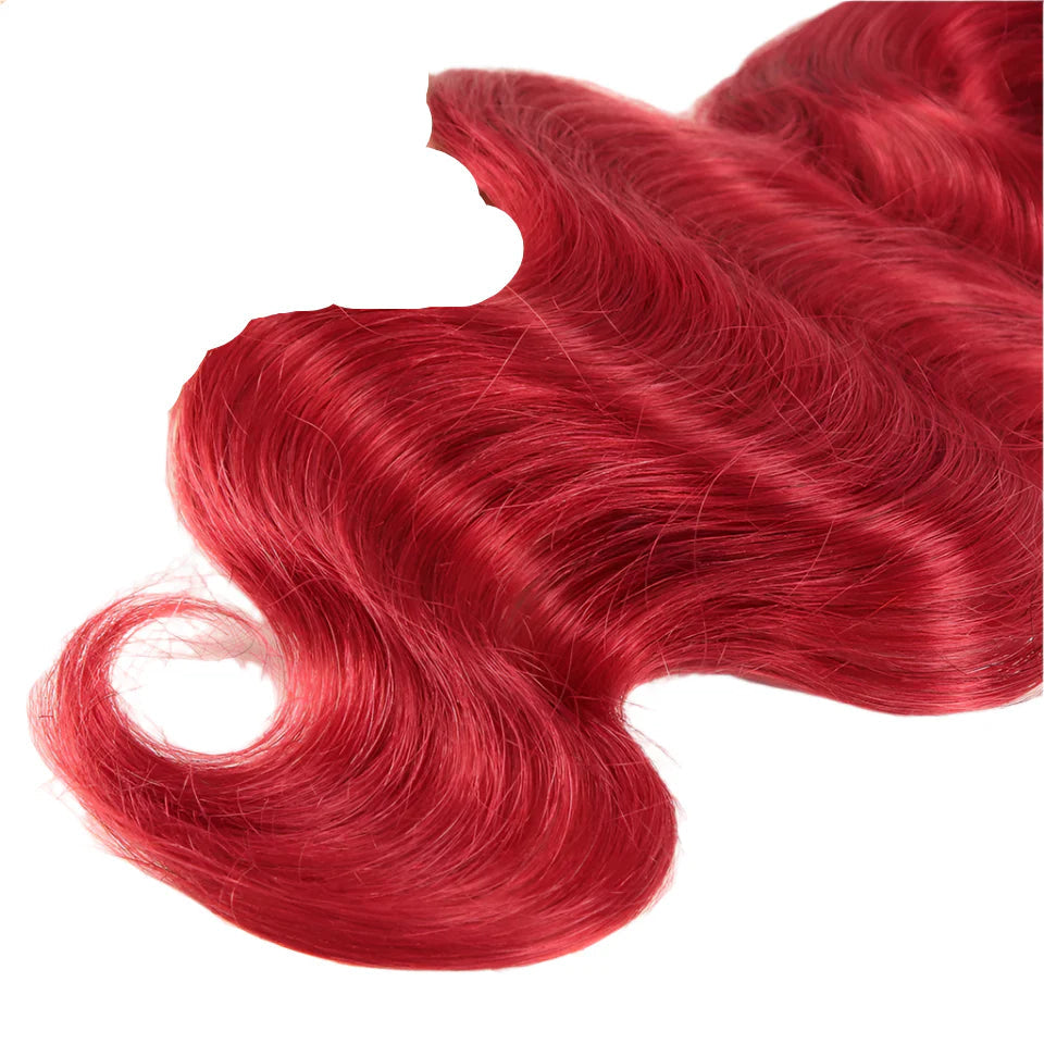 Brazilian Body Wave Bundles | Red Burgundy Human Hair Extensions (1/3/4 Pcs Weave Deals) Luxegan  Techno geeks