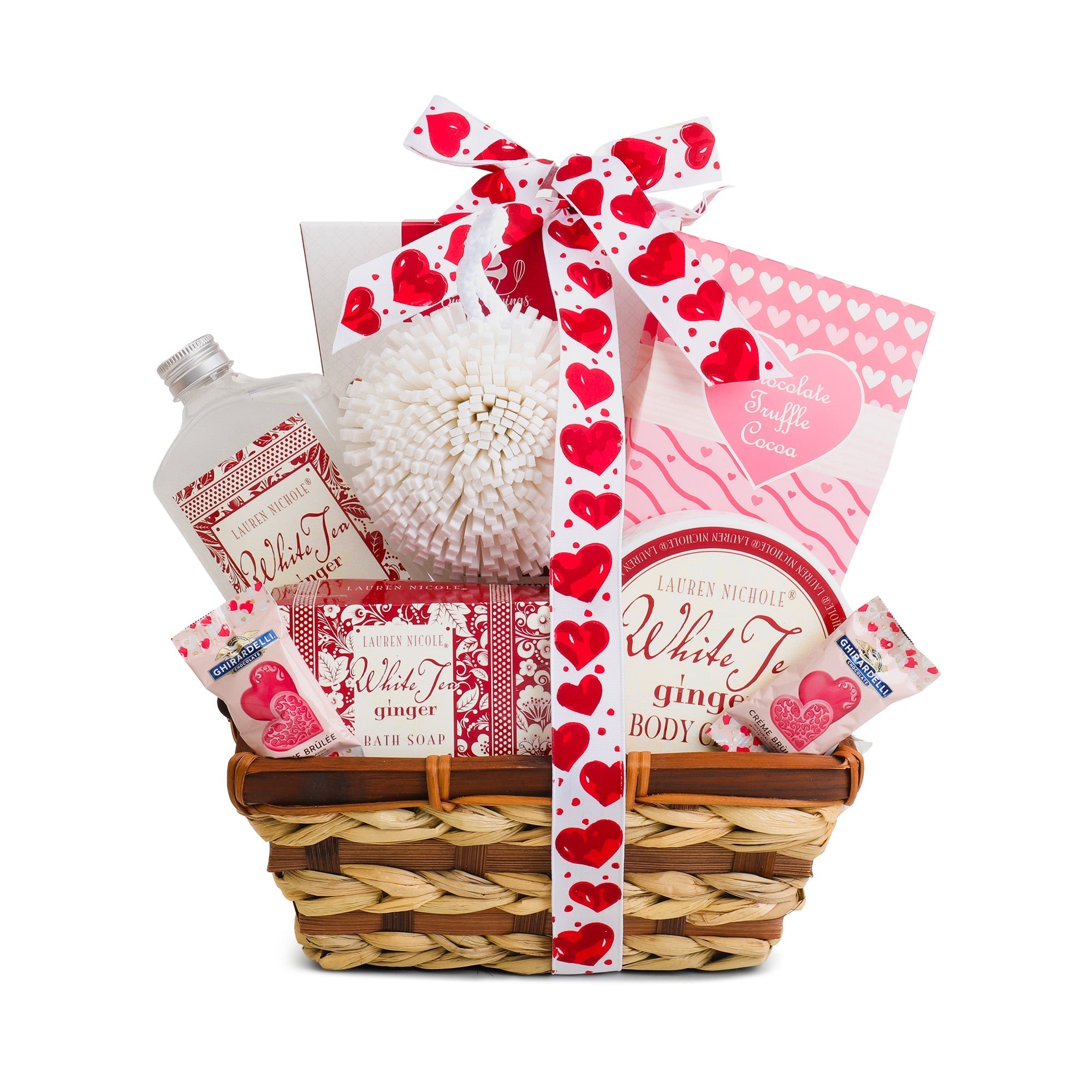 White Tea and Warm Ginger Valentine Spa Gift Basket Alder Creek Gift Baskets  Techno geeks