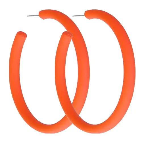Orange Hoop Earrings for Women Retro Neon Orange Earrings Acrylic Large Hoop Earrings 80s 90s Earrings Colorful Big Hoop Statement Earring Orange Lightweight Earrings for 80s Party Accessories Lootquake LLC  Techno geeks