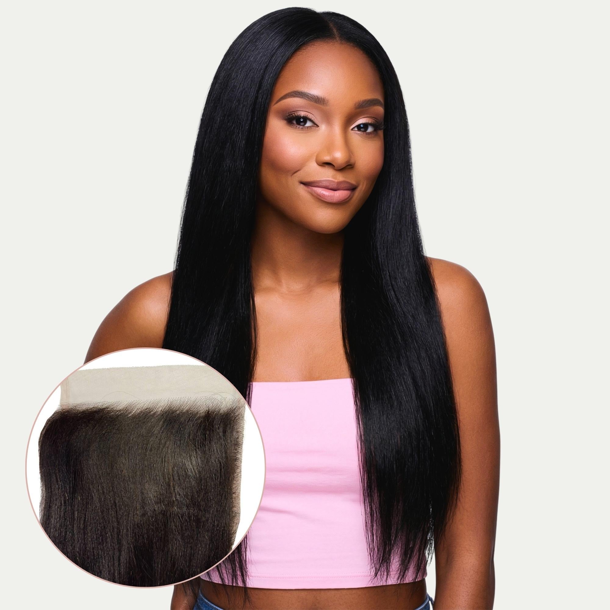Yaki Straight 6x6 HD Lace Human Hair Closure Private Label  Techno geeks