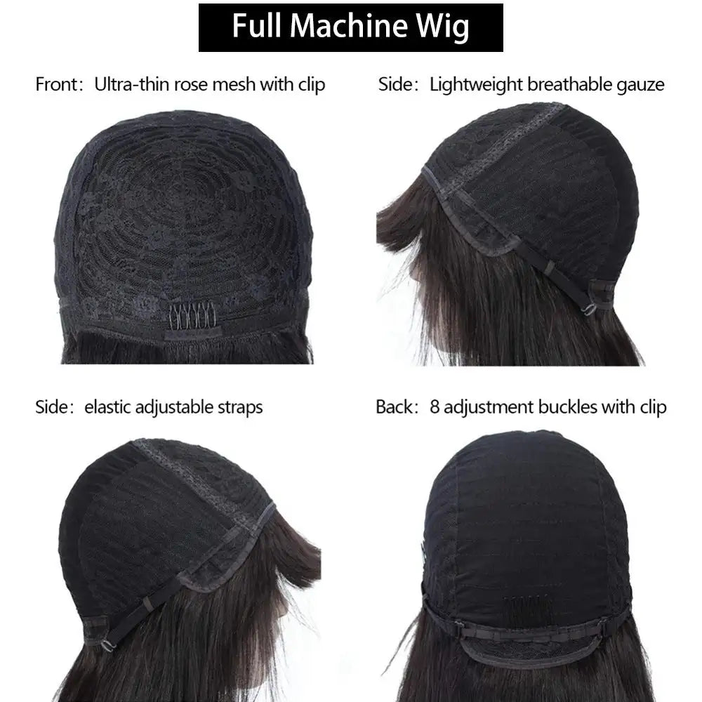 BOB Wig Full Mechanism Headgear Real Hair Lootquake LLC  Techno geeks