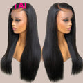 Real Human Hair Lace Wig Set Straight Hair Black Medium Length Lootquake LLC  Techno geeks