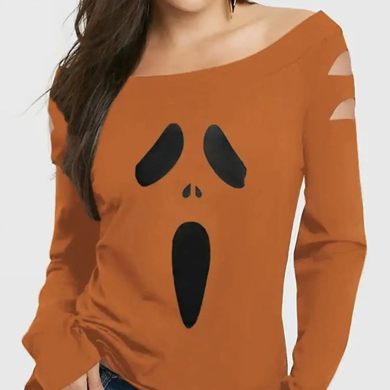 Ladies' Halloween Pumpkin Shirt Lootquake LLC  Techno geeks