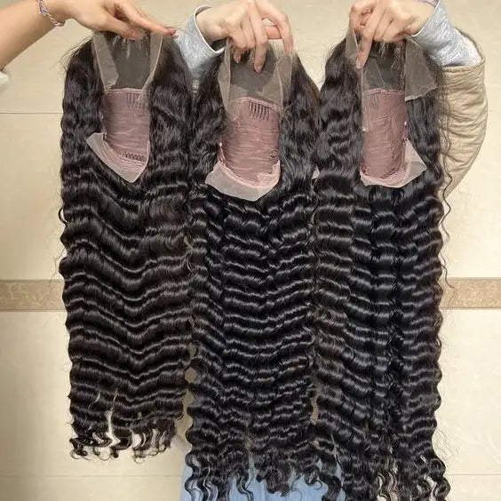 Real Person Wig 13 4 Lace Deep Rolled Wavy Human Hair Wig Natural Hair Lootquake LLC  Techno geeks