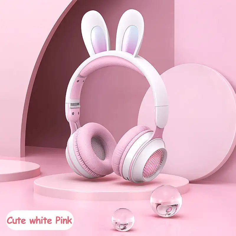 Rabbit Ear Headphones Wireless Luminous Extendable Wheat Headphones Lootquake LLC  Techno geeks