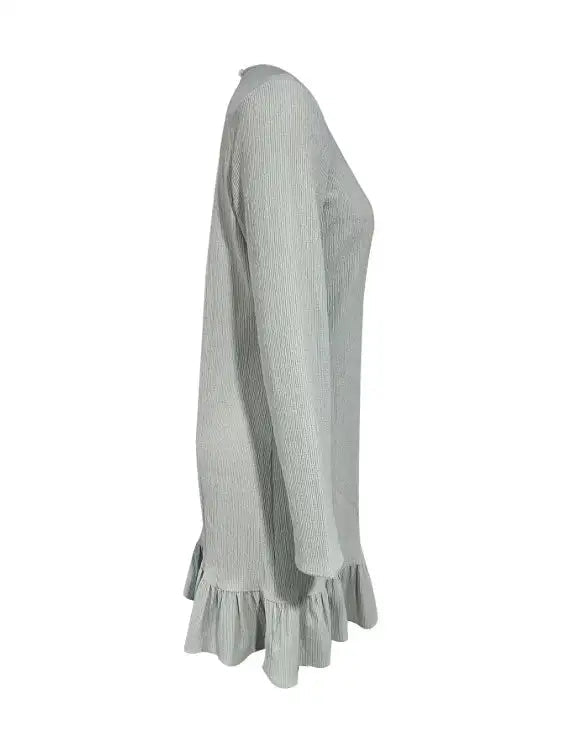 Ladies' Solid Color Lace A-list Casual Long Sleeved Dress Lootquake LLC  Techno geeks