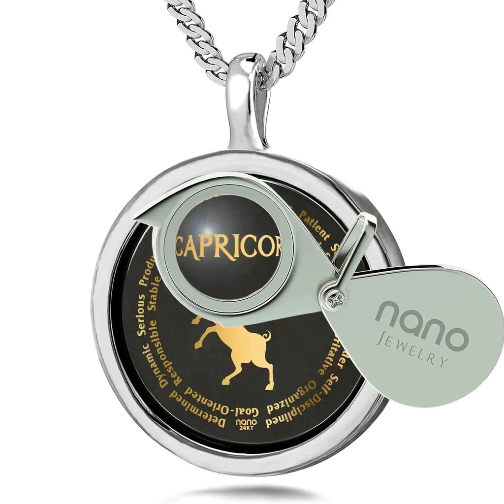 Capricorn Necklaces for Lovers of the Zodiac 24k Gold Inscribed Lootquake LLC  Techno geeks