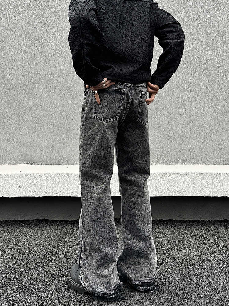 Washed Distressed Gray Skinny Jeans Men's Straight Pants Lootquake LLC  Techno geeks