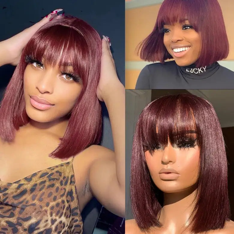 Bangs Short Hair Wig Breathable And Natural Lootquake LLC  Techno geeks