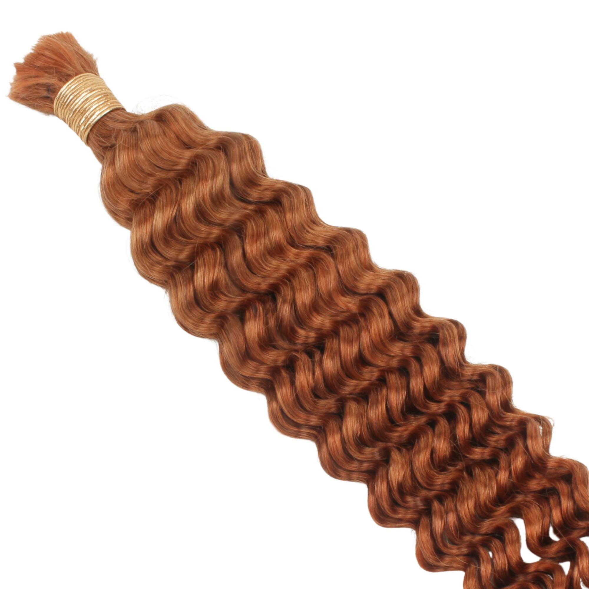 Copper Deep Wave Color 350 Bulk 100% Human Braiding Hair Private Label  Techno geeks