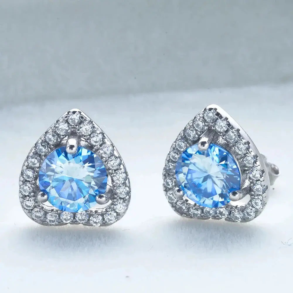 1 Ct 6.5mm Pink Moissanite Heart Stud Earrings 925 Sterling Silver BandsCo Straps  Techno geeks
