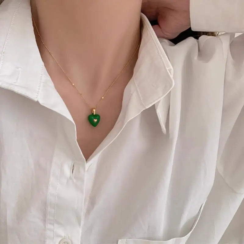 Colored Loving Heart Sweet Cool Necklace Light Luxury Minority Fashion Lootquake LLC  Techno geeks