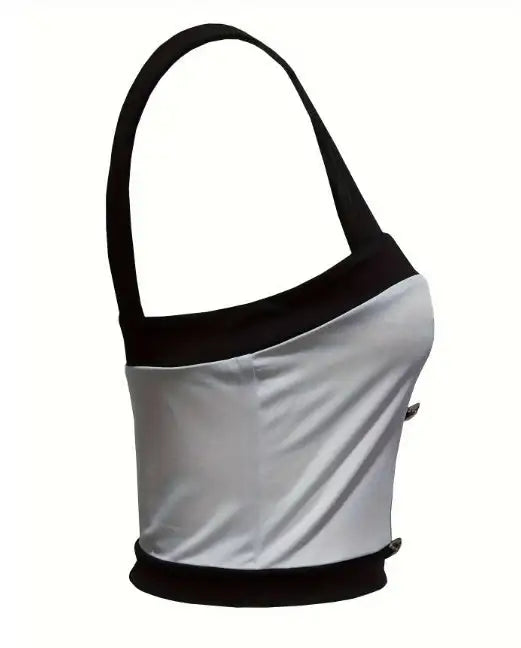 Women's Square Neck Sleeveless Color Blocked Versatile Slim Fit Vest Lootquake LLC  Techno geeks