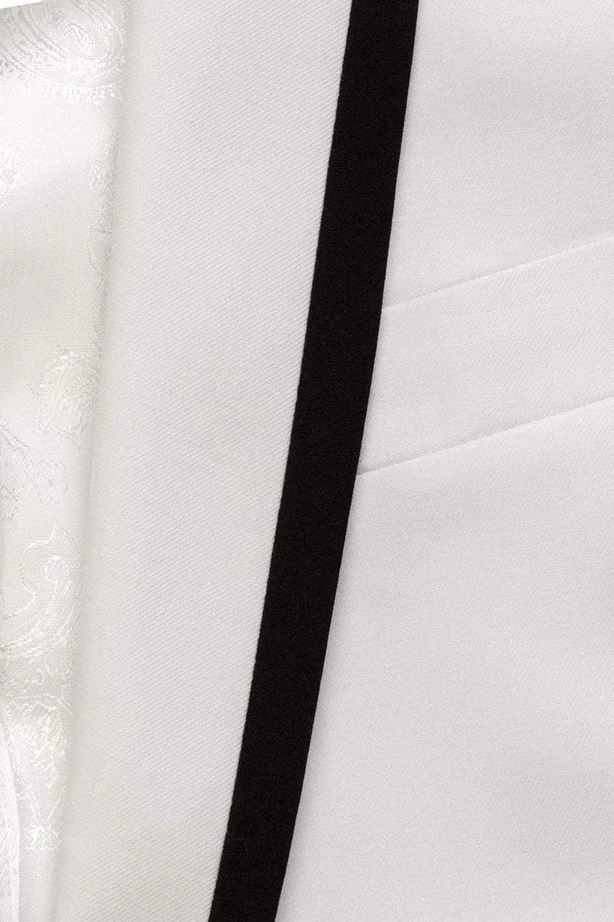 "Crew" White Tuxedo Jacket Shawl (Separates) Lootquake LLC  Techno geeks