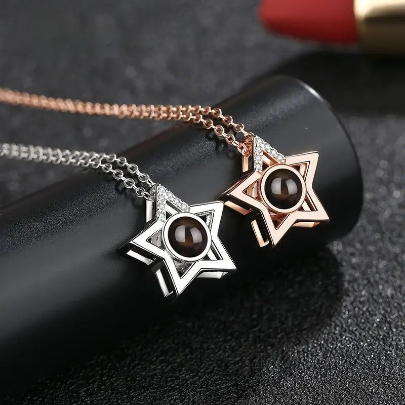 S925 Silver Five-pointed Star Diamond Simple Clavicle Necklace Lootquake LLC  Techno geeks