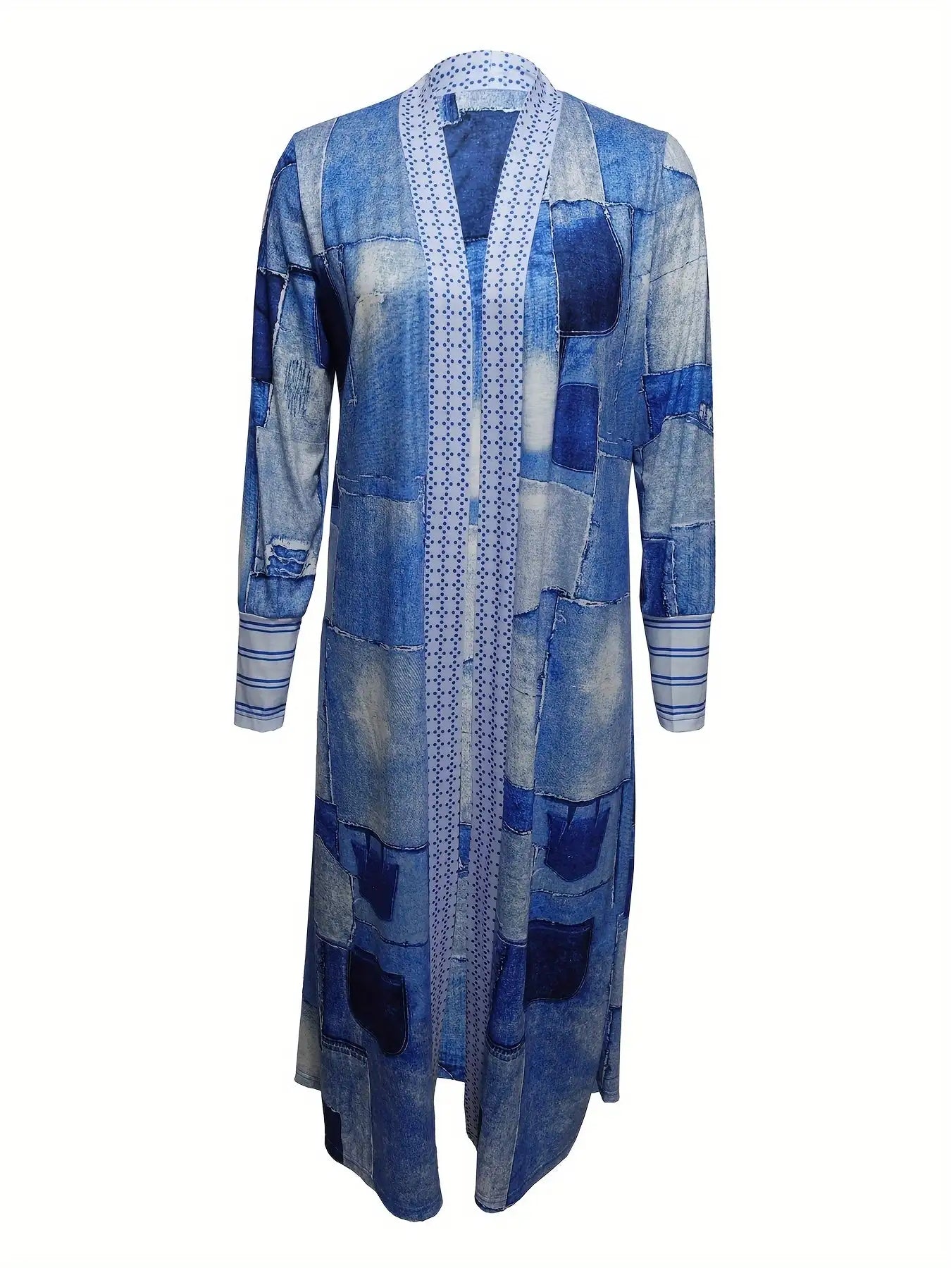 Women's Jacket Color Block Long Outer Sleeve Cardigan Casual Coat Open Front Coat Versatile Coat Lootquake LLC  Techno geeks