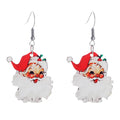 Vintage Santa Earrings Fun Cute Acrylic Santa Earrings Dwarf Earrings Snowman Earrings Christmas Tree Red Wine Glass Earrings Geometric Square Earrings Christmas Party Womens Jewelry (Santa Claus) Lootquake LLC  Techno geeks