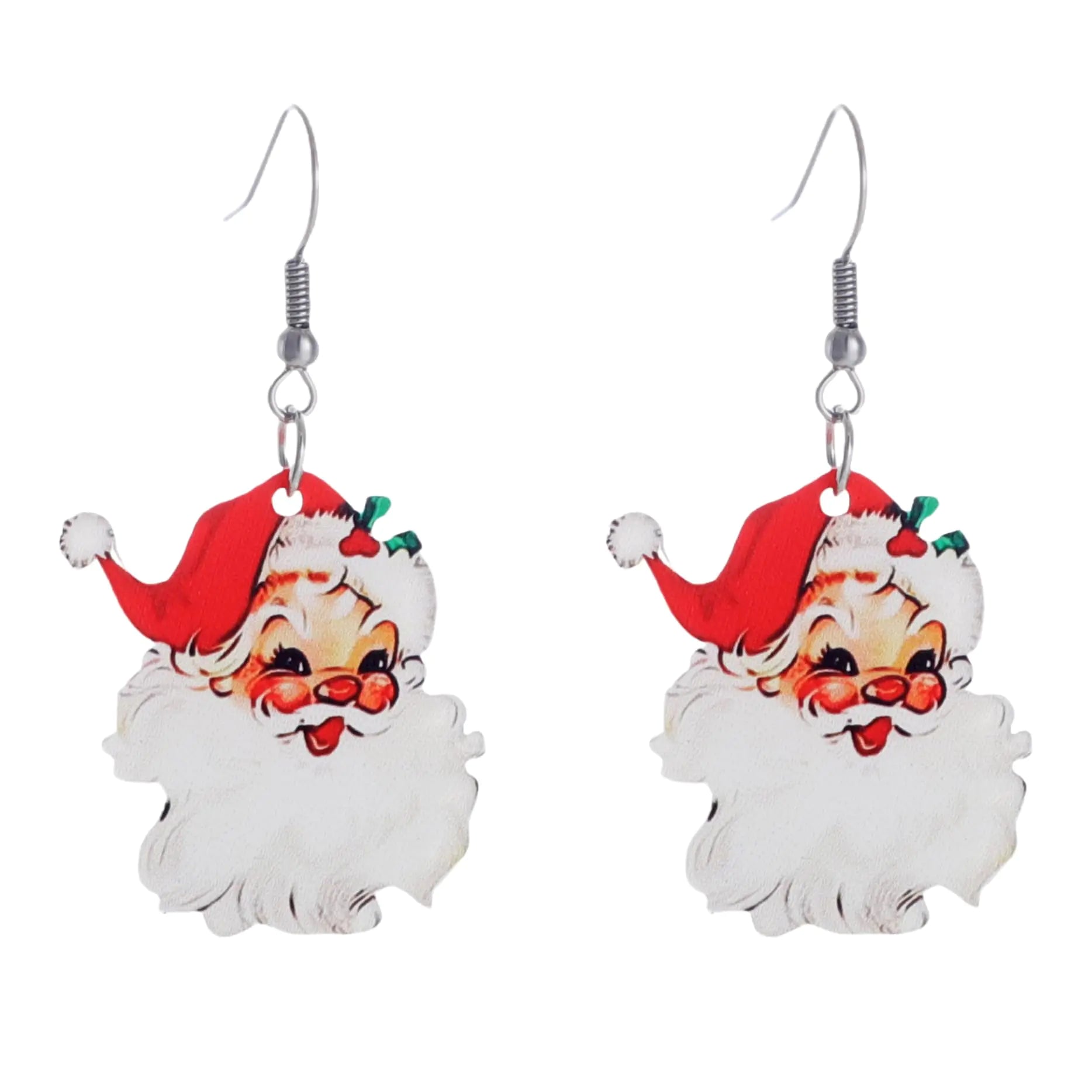 Vintage Santa Earrings Fun Cute Acrylic Santa Earrings Dwarf Earrings Snowman Earrings Christmas Tree Red Wine Glass Earrings Geometric Square Earrings Christmas Party Womens Jewelry (Santa Claus) Lootquake LLC  Techno geeks
