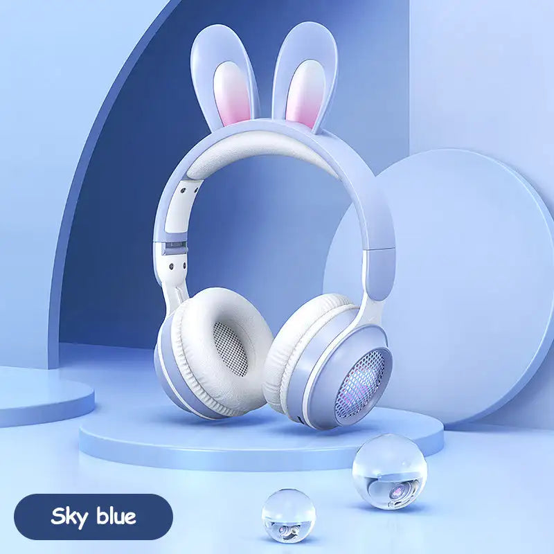 Rabbit Ear Headphones Wireless Luminous Extendable Wheat Headphones Lootquake LLC  Techno geeks
