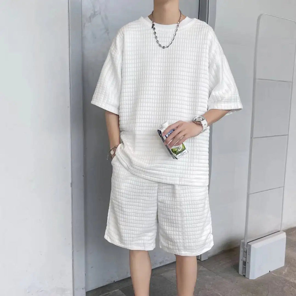 Loose Short Sleeve T-shirt Shorts Trendy Handsome Casual Two-piece Suit Lootquake LLC  Techno geeks
