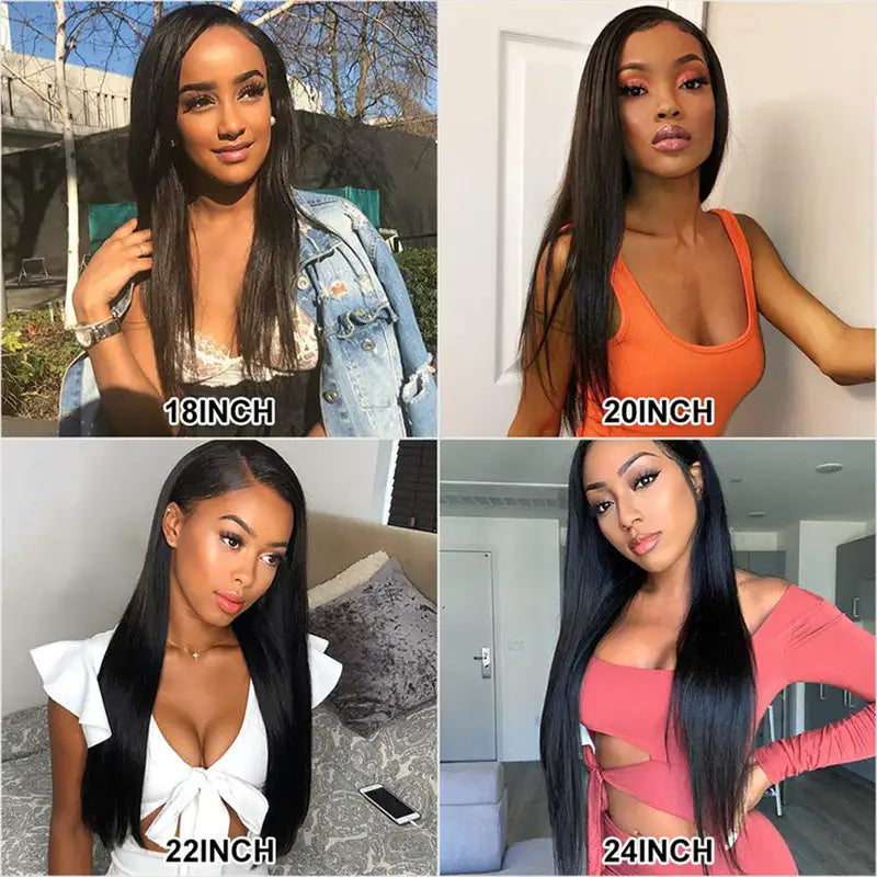Women's Fashion Simple Human Hair Straight Wig Lootquake LLC  Techno geeks
