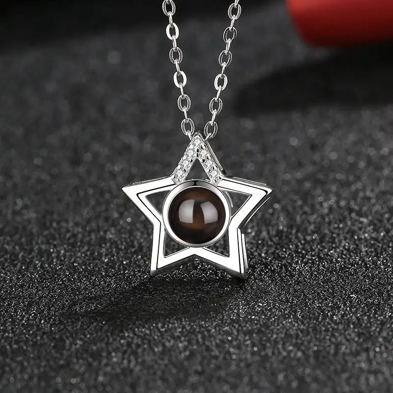 S925 Silver Five-pointed Star Diamond Simple Clavicle Necklace Lootquake LLC  Techno geeks