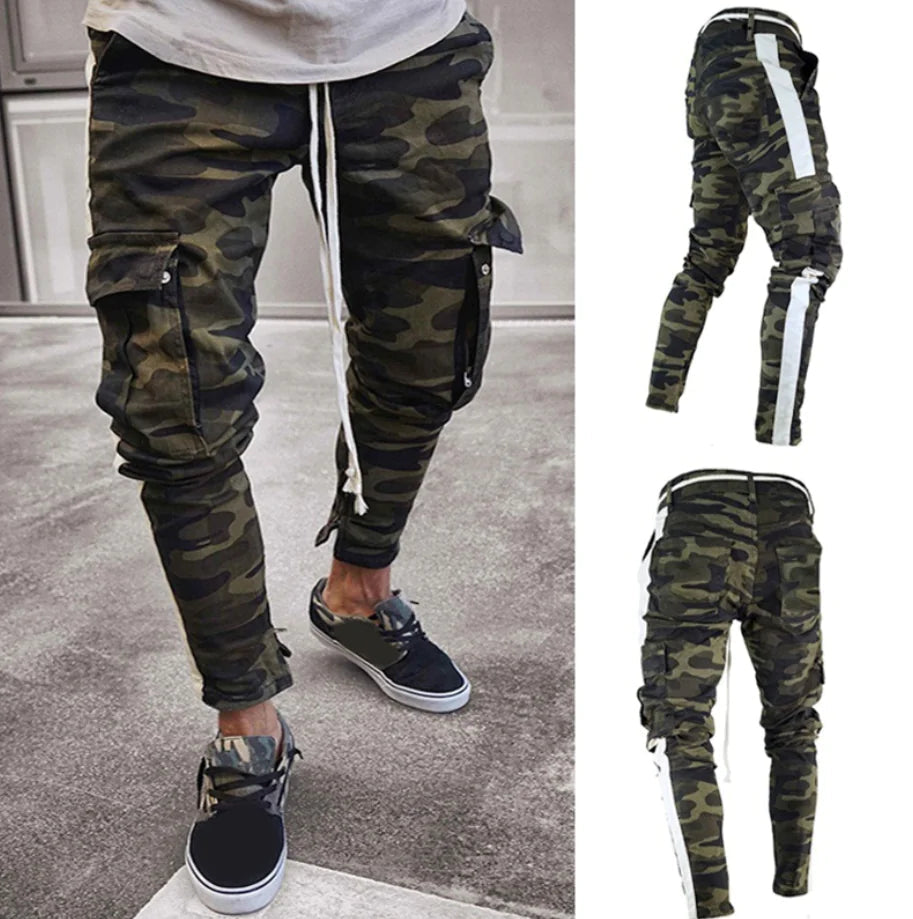 Men's Camouflage Jeans with Zippers and Pockets Techno geeks  Techno geeks