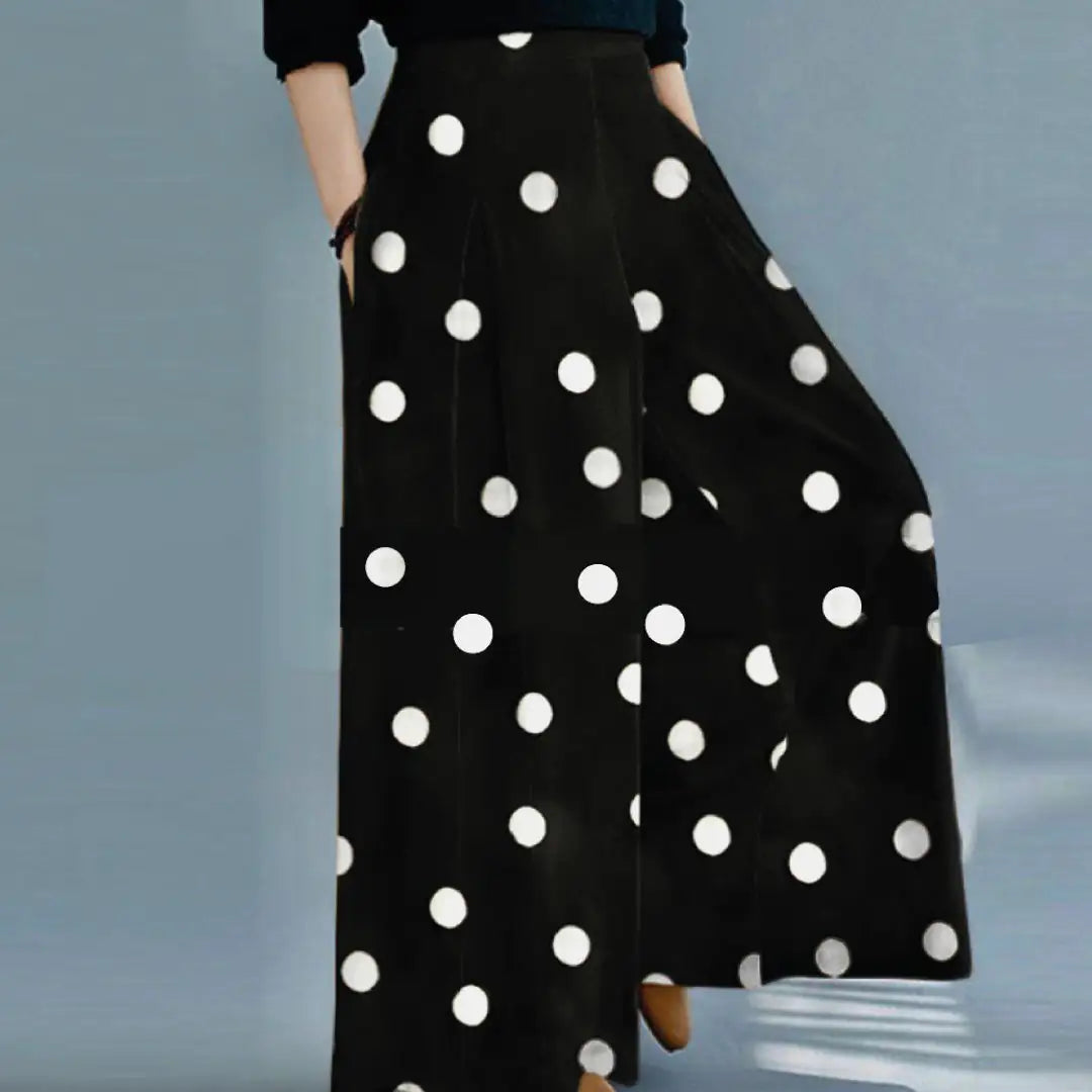 Polka Wide Leg Pants - Techno geeks