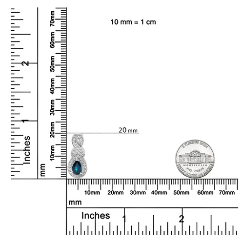 .925 Sterling Silver 6x4mm Pear Sapphire and Diamond Accent Infinity Drop 18" Pendant Necklace (H-I Color, SI1-SI2 Clarity) Lootquake LLC  Techno geeks