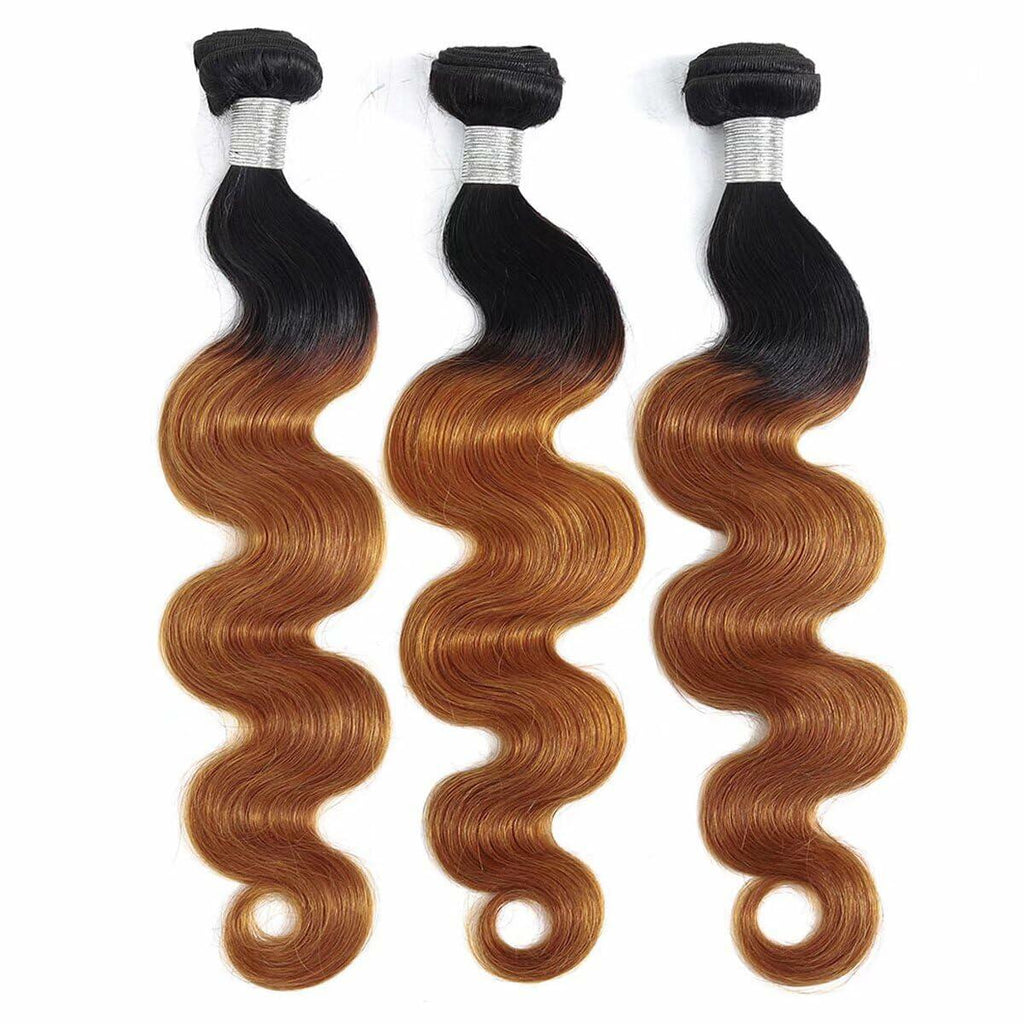 IMAYLI Body Wave 10A 4 Bundles 100% Unprocessed Ombre Brazilian Hair T1B/30 Deal US  Techno geeks
