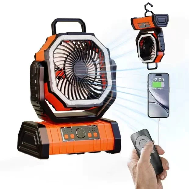 Outdoor Household Power Bank LED Light Camping Fan Techno geeks  Techno geeks