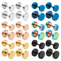NEWITIN 12 Pairs Dot Stud Earrings for Men Faux Gauges Earrings Hypoallergenic Earrings Ear Tunnel Surgical Steel Earrings Screw Flat Back Earrings Round Ear Studs for Women Men Lootquake LLC  Techno geeks
