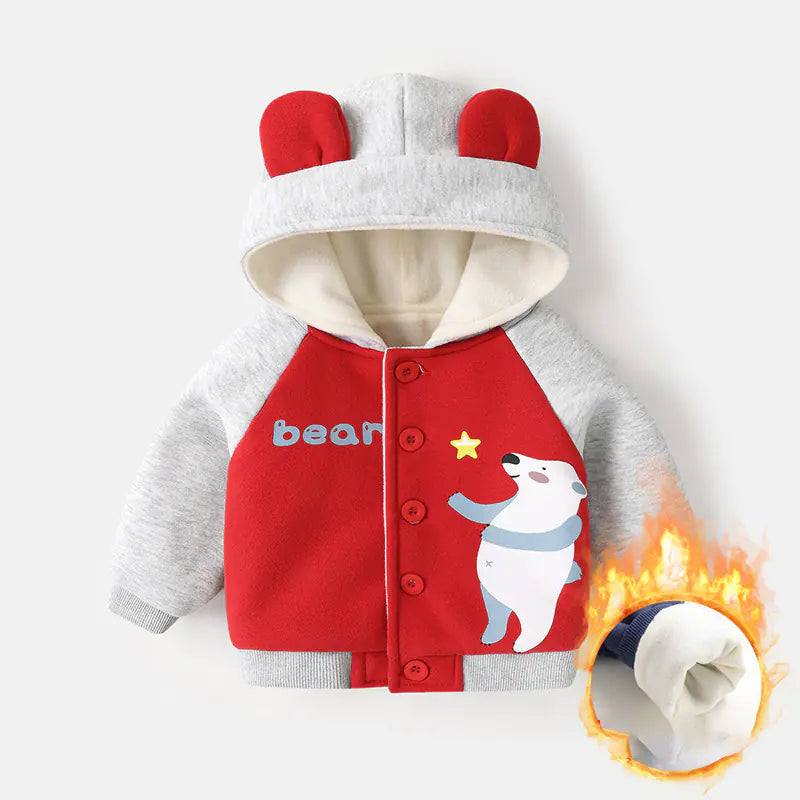 Baby Fleece Hooded Jacket for Boys and Girls Winter - Techno geeks